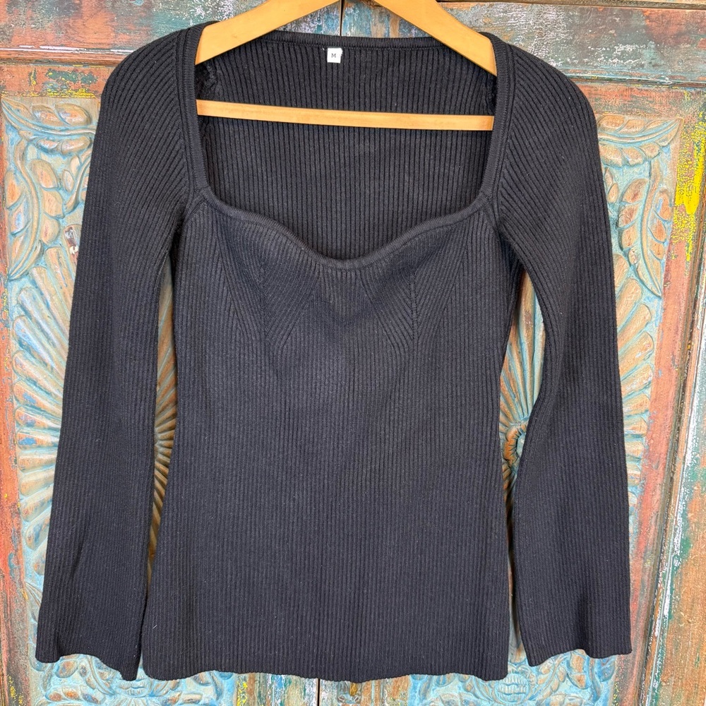 Square neck sweater shirt